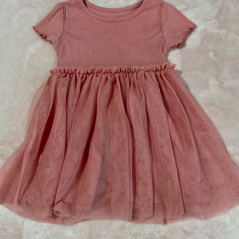 Wonder Nation Pink Babydoll Dress Short Sleeve Crew Neck